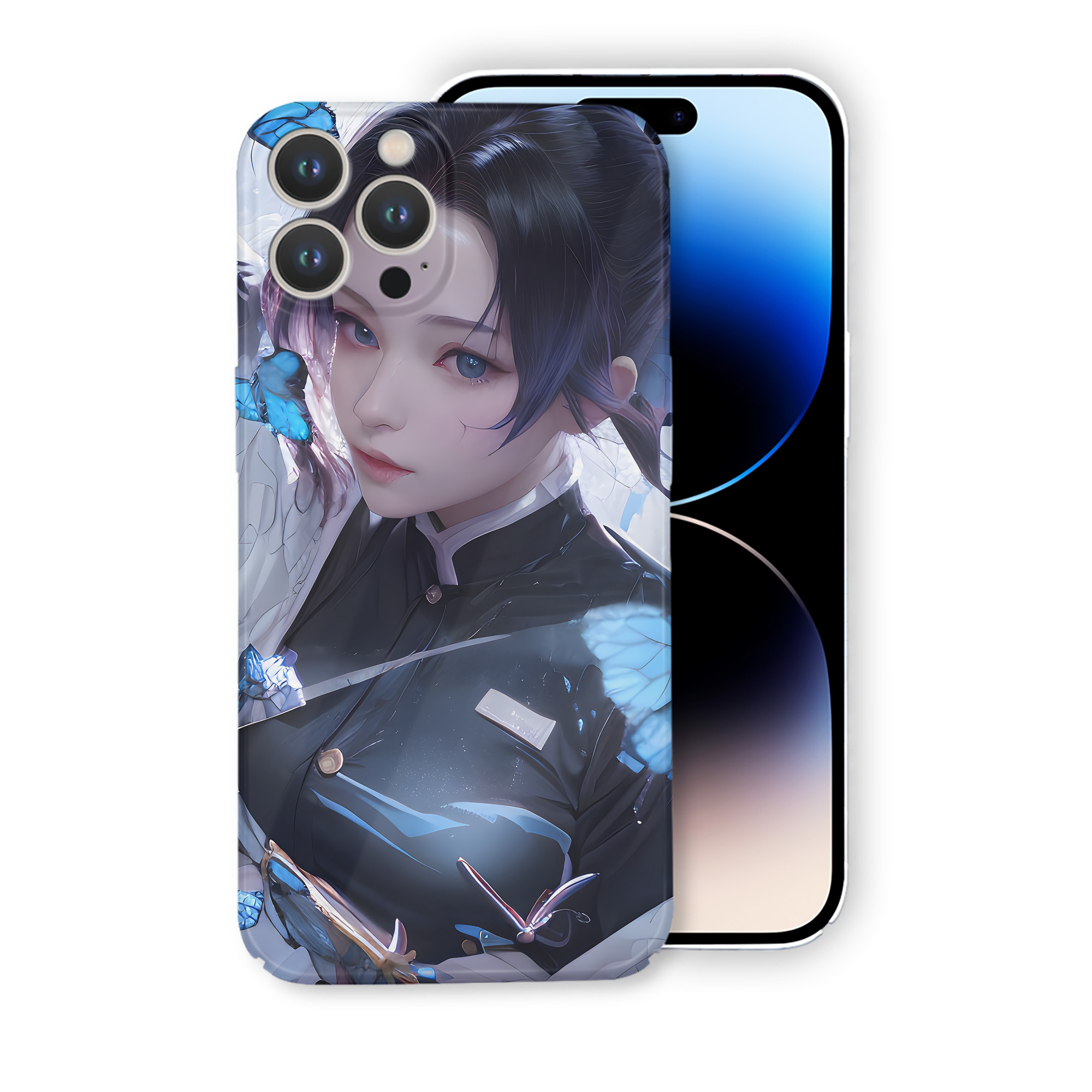 （画像用） 鬼滅の刃（きめつのやいば）蟲柱-胡蝶 しのぶ／こちょう しのぶ Kochou Shinobu 【iPhone 14シリーズ対応】ハードケース